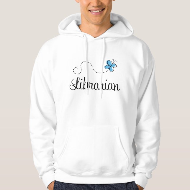 Sweet Librarian Butterfly Womens Hoodie (Front)