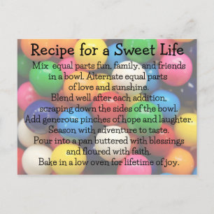 Sweet Life Colourful Gumballs Postcard