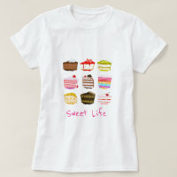 Sweet life slogan cute cake colourful cream