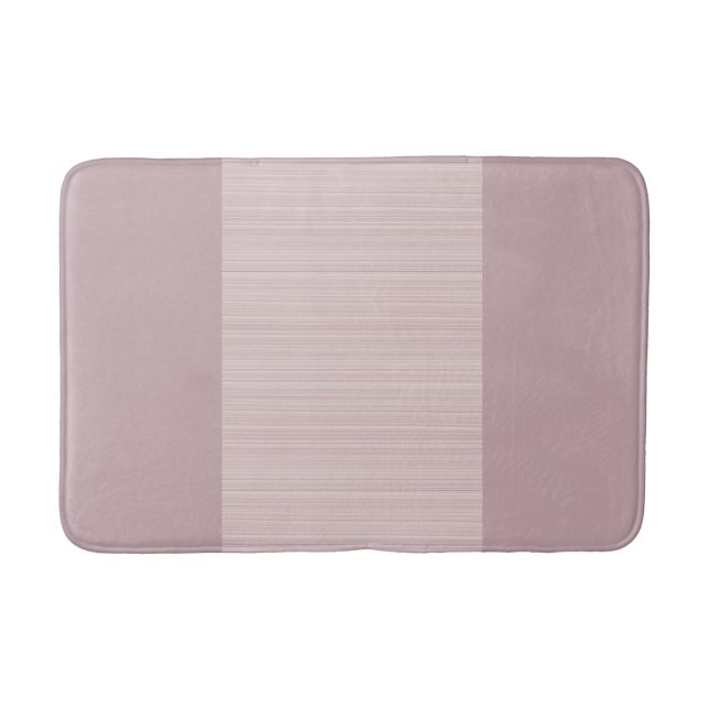 Sweet light pink mauve horizontal stripe bath mat (Front)
