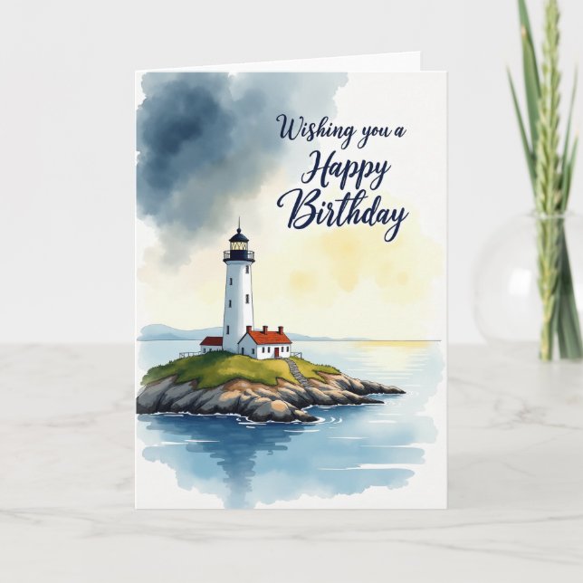 Sweet Lighthouse Birthday Card (Front)