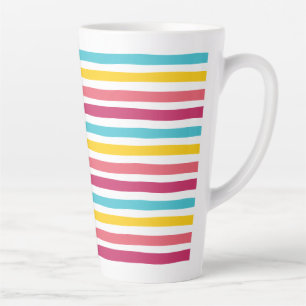 Sweet like Candy! Striped Candy! Fun Colourful Cut Latte Mug