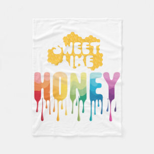 Sweet Like Honey - Cute Colourful Sticker Fleece Blanket
