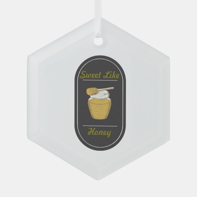 Sweet Like Honey Glass Tree Decoration (Front)