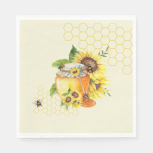 Sweet lil honey pot honeycomb & bee’s  napkin