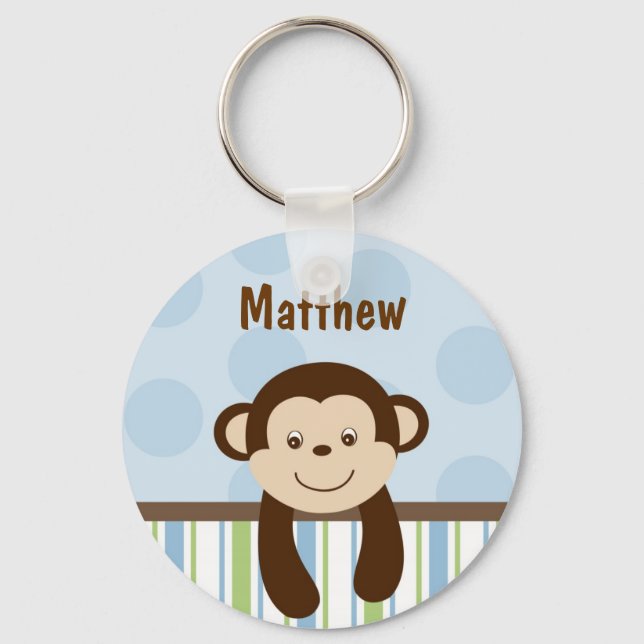 Sweet Lil Monkey Personalised Key Chain (Front)