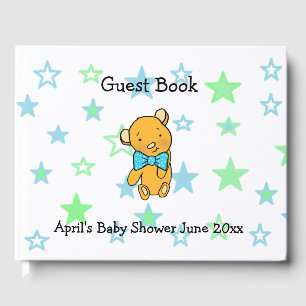 Sweet Lil Teddy Bear Boy's Baby Shower Guest Book