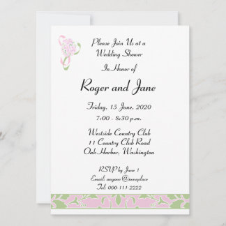 Sweet Lilac, Margarita Damask Bridal Shower Invitation
