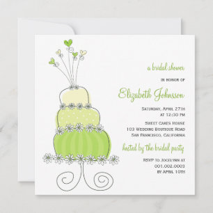 Sweet Lime Wedding Cake Chic Bridal Shower Invite