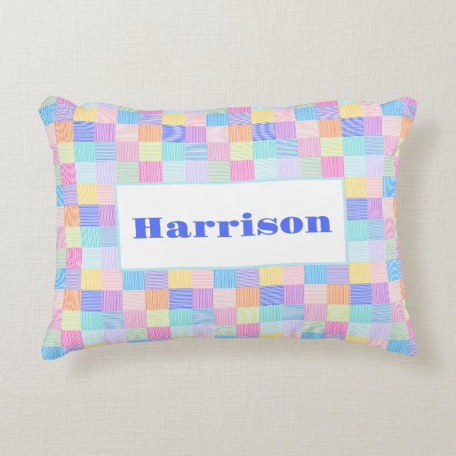 Sweet Line Squares Decorative Cushion (Front)