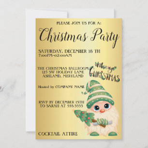 Sweet Little a Dwarf with Christmas Tree Invitation