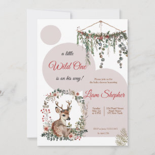 Sweet Little Adventure Woodland-Themed Baby Shower Invitation