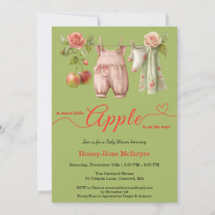 Sweet Little Apple Baby Shower Fall Rustic Baby Invitation