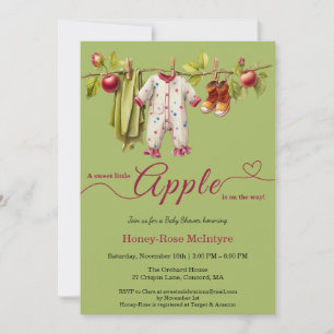 Sweet Little Apple Baby Shower   Fall Rustic Baby  Invitation