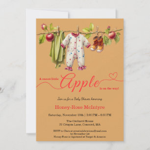 Sweet Little Apple Baby Shower   Fall Rustic Baby  Invitation