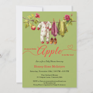 Sweet Little Apple Baby Shower   Fall Rustic Baby  Invitation
