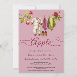Sweet Little Apple Baby Shower Fall Rustic Baby Invitation