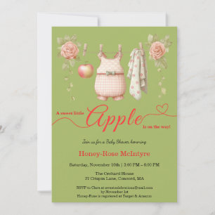 Sweet Little Apple Baby Shower Fall Rustic Baby Invitation