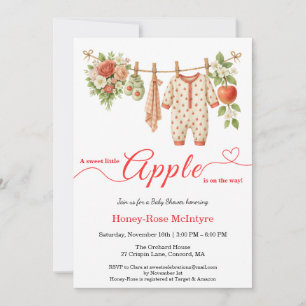 Sweet Little Apple Baby Shower   Fall Rustic Baby  Invitation