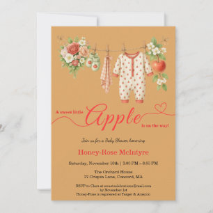 Sweet Little Apple Baby Shower   Fall Rustic Baby  Invitation