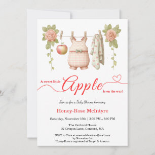 Sweet Little Apple Baby Shower   Fall Rustic Baby  Invitation