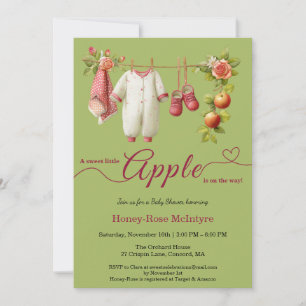 Sweet Little Apple Baby Shower   Fall Rustic Baby  Invitation