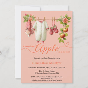 Sweet Little Apple Baby Shower   Fall Rustic Baby  Invitation