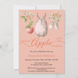 Sweet Little Apple Baby Shower Fall Rustic Baby Invitation