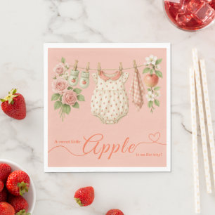Sweet Little Apple Baby Shower Fall Rustic Baby Napkin