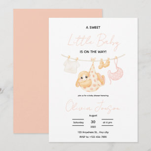 Sweet Little Baby Bunny Shower Invitation