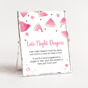 Sweet Little Baby Watermelon Late Night Diapers Poster