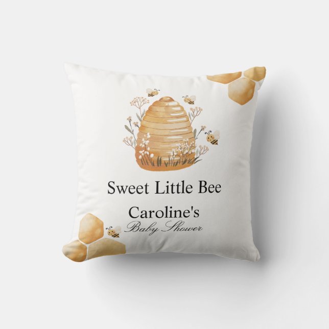 Sweet Little Bee Baby Shower Decorative Pillow (Front)