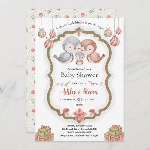Sweet little birdie baby shower invitation