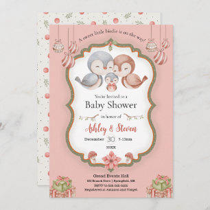 Sweet little birdie baby shower invitation