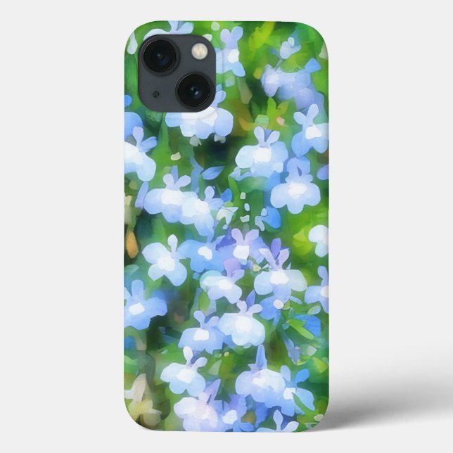 Sweet Little Blue Flower Garden Art Phone Case (Back)