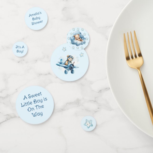 Sweet Little Boy on the Way Baby Shower Confetti (Group)