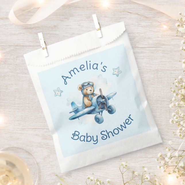 Sweet Little Boy on the Way Baby Shower Favour Bag (Clipped)
