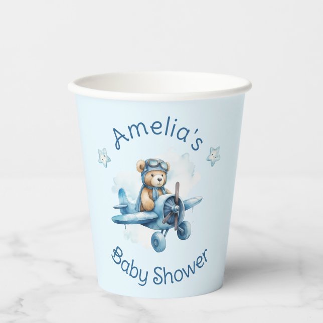 Sweet Little Boy on the Way Baby Shower Paper Cups (Front)
