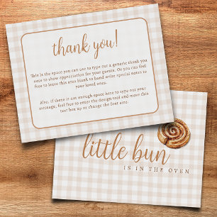 Sweet Little Bun in the Oven Baby Shower Flat Thank You Card