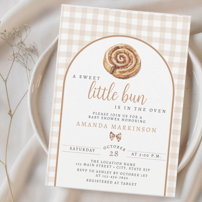 Sweet Little Bun in the Oven Neutral Baby Shower  Invitation (Creator Uploaded)