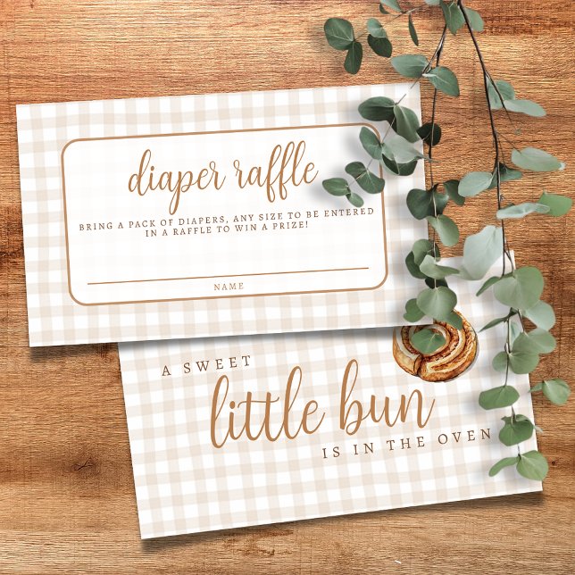Sweet Little Bun in the Oven Neutral Diaper Raffle Business Card (Creator Uploaded)