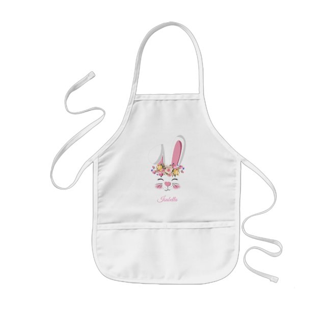Sweet Little Bunny 🐰 Face Kids Apron (Front)