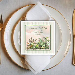 Sweet Little Caterpillar Garden Baby Shower Party Napkin