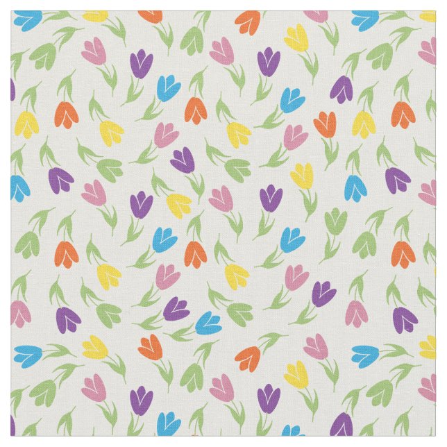 Sweet Little colourful Tulips pattern - collection Fabric (Close Up)
