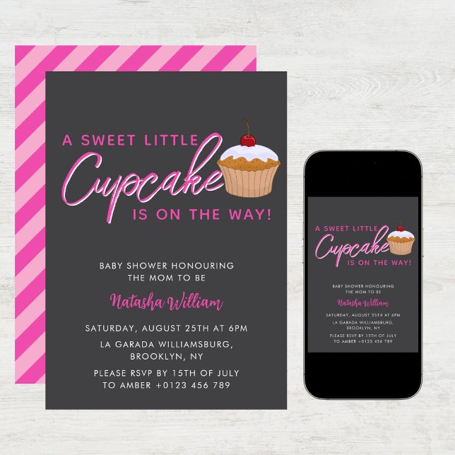 Sweet Little Cupcake Girl baby shower  Invitation (Creator Uploaded)