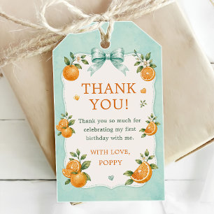 Sweet Little Cutie Orange Citrus 1st Birthday Gift Tags