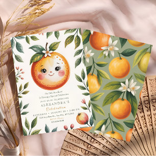 Sweet Little Cutie Orange Party Invitation