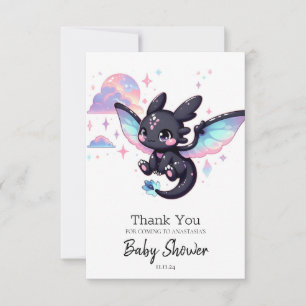 Sweet Little Dragon Baby Shower Thank You Card