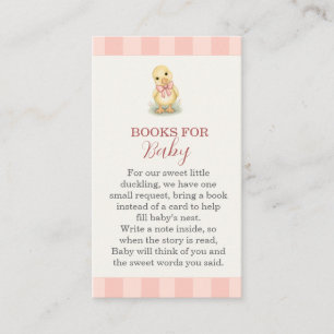 Sweet Little Duckling Baby Shower Books for Baby Enclosure Card