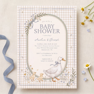 Sweet Little Duckling Boy Baby Shower Invitation